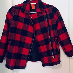 Red and black 7 years old jacket girls
